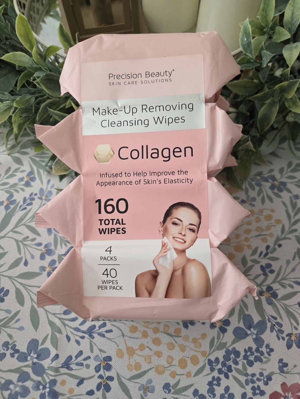 Collagen Make-Up Removing Cleansing Wipes - Pink